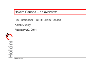 Presentation by Paul Ostrander on Holcim (Canada)