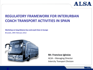 REGULATORY FRAMEWORK FOR INTERURBAN COACH