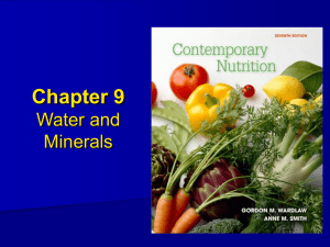 Chapter 11: Water and the Major Minerals