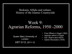 Agrarian Reforms - Islamic Studies Network