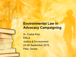 Environmental Law in Advocacy Campaigning