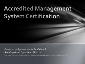 IAF/UKAS Accredited Management System Certification including
