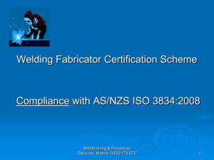 Welding Fabricator Certification Scheme