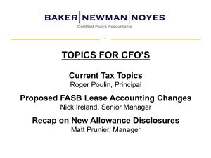 the slide presentation by Baker Newman Noyes.