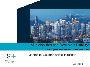 Municipalities and Occupiers Liability