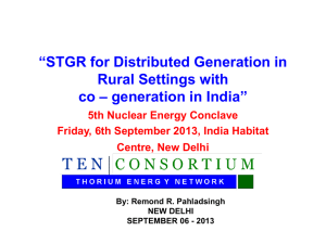 “STGR for Distributed Generation in Rural Settings with co