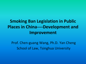 Smoking Ban Legislation in Public Places in China