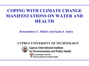 Coping with climate change manifestations on water and health