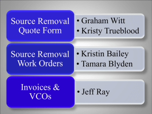 Source Removal Quote Form/ Source Removal Work Orders