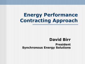 Energy Performance Contracting Approach
