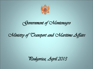 Government of Montenegro Ministry of Transport and