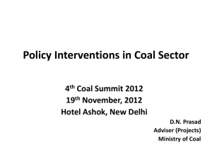 Policy Interventions in Coal Sector