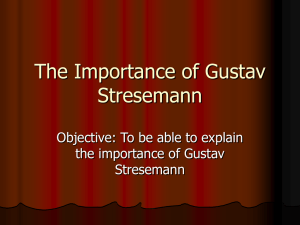 The Importance of Gustav Stresemann