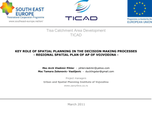 regional spatial plan of ap of vojvodina