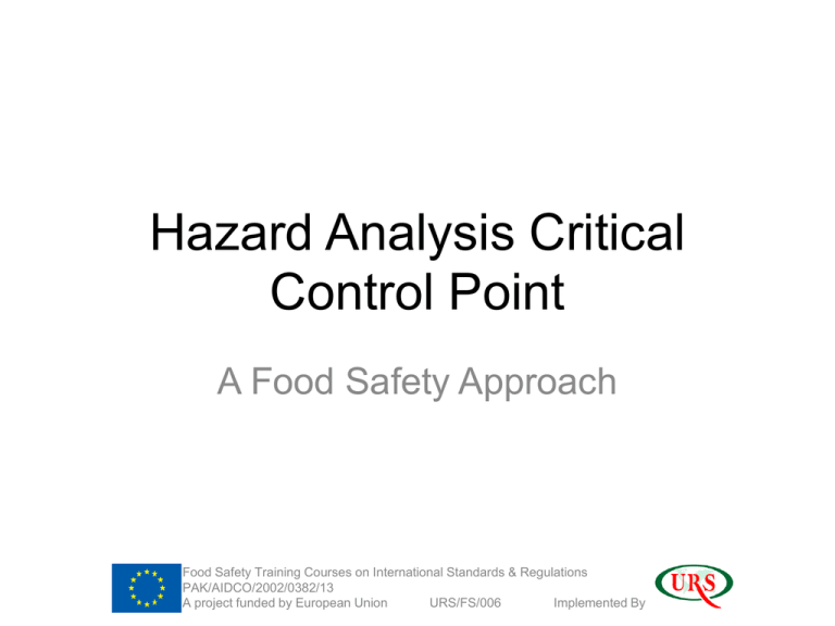 Hazard Analysis Critical Control Point