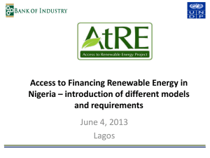 FINANCING RENEWABLE ENERGY TRAINING