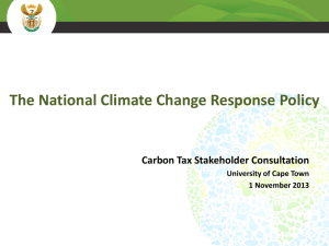 The National Climate Change Response Policy – - erc