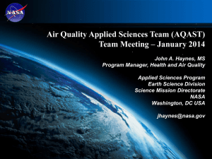 NASA Applied Sciences Program and air quality activities