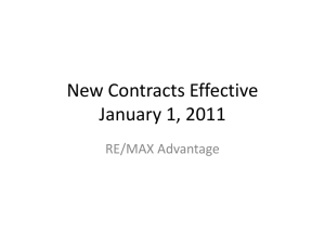 New Contracts Effective January 1, 2011