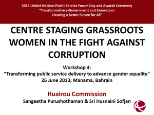 GRASSROOTS WOMEN ANTI CORRUPTION STRATEGIES The Power of