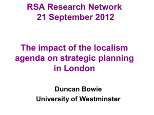 Localism Agenda On Strategic Planning In London