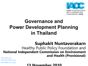 Governance and Power Development Planning in Thailand