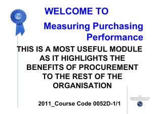 Measuring Purchasing Performance