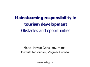 Mainsteaming responsibility in tourism development