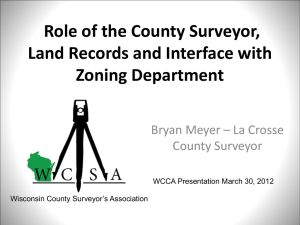 Role of County Surveyor, Land Records and Zoning