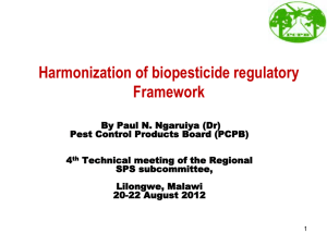 harmonization efforts- biocontrol lilongwe malawi august 2012-