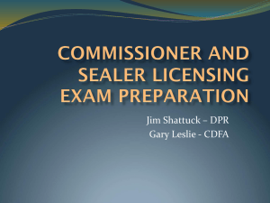 Commissioner and Sealer Licensing Exam Preparation