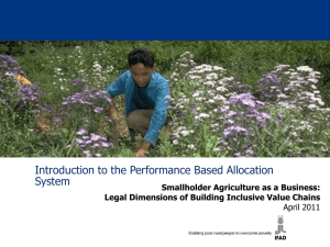 Introduction to the Performance Based Allocation System