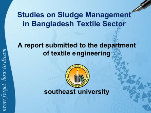 Studies on Sludge Management in Bangladesh Textile Sector