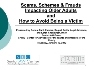 Scams, Schemes & Frauds Impacting Older Adults and How