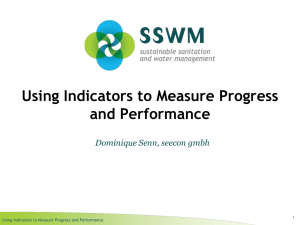 Using Indicators to Measure Progress and Performance