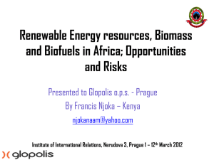 Renewable Energy resources, Biomass and Biofuels in