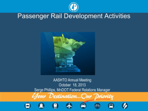 Passenger Rail Development Activities