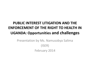 Public Interest Litigation and the Enforcement Of the Right To Health