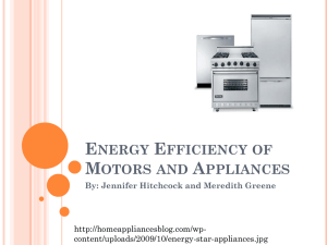 Energy Efficiency of Motors and Appliances