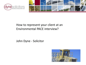 Representing the client at an Environmental PACE