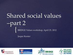 Shared social values –part 2
