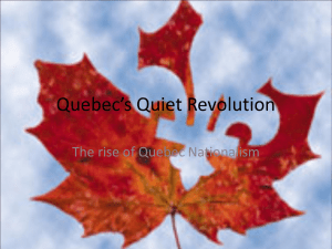 Quebec`s Quiet Revolution - Winston Knoll Collegiate