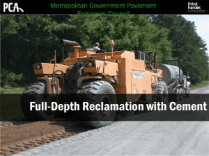 Full Depth Reclamation with Cement Presentation
