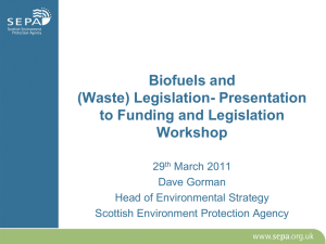 Biofuels and (Waste) Legislation