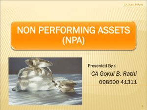NON PERFORMING ASSETS (NPA) - Indore