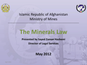 2012 Minerals Law - Ministry of Mines