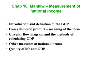 Chap 10, Mankiw – Measurement of national income