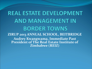 Real Estate Development - ZIRUP-Zimbabwe Institute of Regional