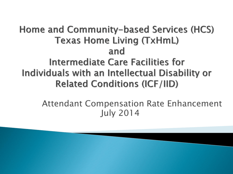 HCS/TxHmL and ICF/IID training presentation