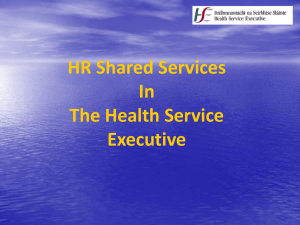Shared Services in the HSE